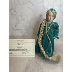 "Rapunzel" Danbury Mint Storybook Doll Collection Porcelain With Stand 11"